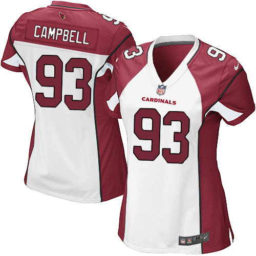 Women's Game Calais Campbell Nike Jersey White Road - #93 NFL Arizona Cardinals